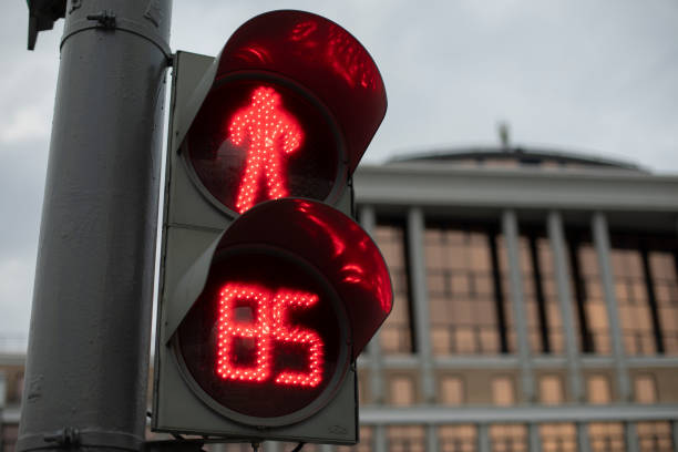 istock Signal to cross road. Waiting time. 1434023798