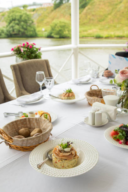 istock white table woth restaurant, ingredient food, Includes a set of Thai dishes on the table. 1434025885