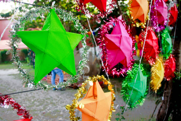 Colorful Christmas Lanterns stock photo