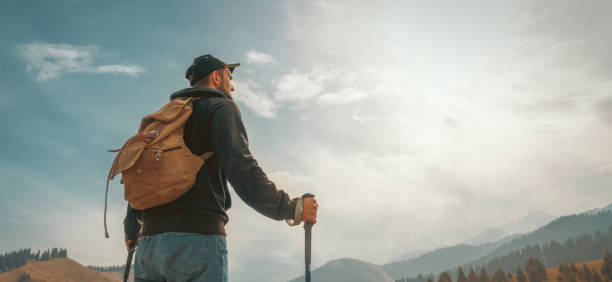 istock Man hiker in the mountains. 1434033889