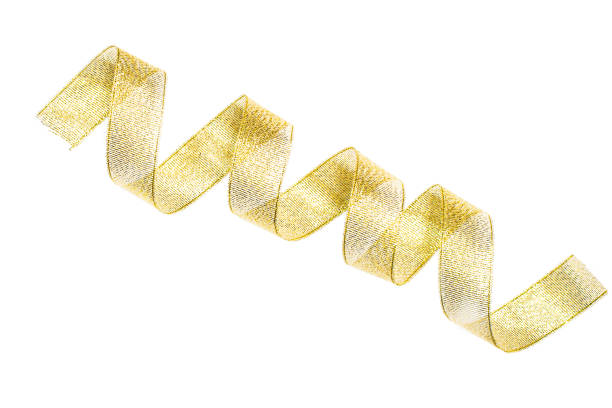 istock Gold ribbon isolated on white background 1434047390