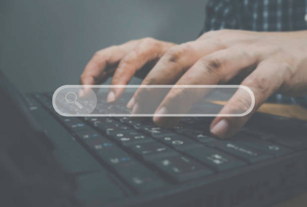 istock Businessman showing Search Bar On Virtual Screen, Data Search Technology Search Engine Optimization. Man use smart phone to Searching for information. Using Search Console with your website. 1434048597