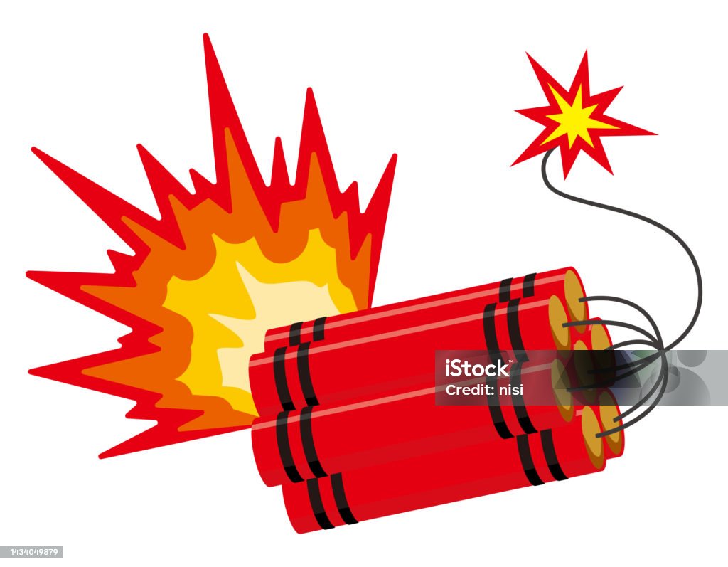 Exploding Dynamite Cartoon On The Verge Of Exploding Dynamite Vector Illustration Stock ...