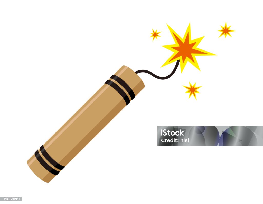 Exploding Dynamite Cartoon On The Verge Of Exploding Dynamite Vector Illustration Stock ...