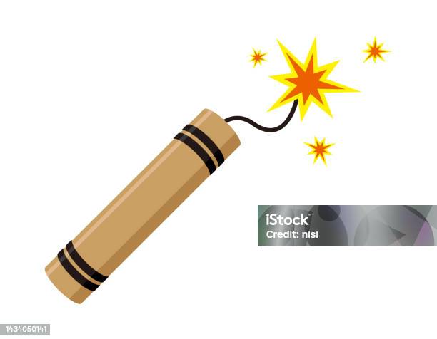 Exploding Dynamite Drawing On The Verge Of Exploding Dynamite Vector Illustration Stock ...