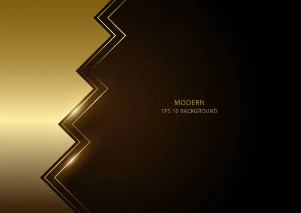 Vector illustration of Dark gold luxury abstract background