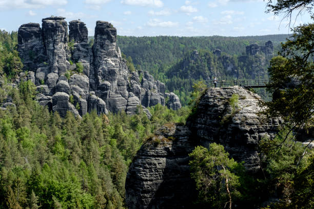 istock rocks in forest, small figure of a person 1434057232