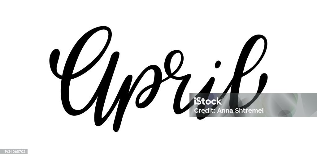 April Pre K Lettering Handdrawn Lettering Months Stock Illustration - Download Image Now ...