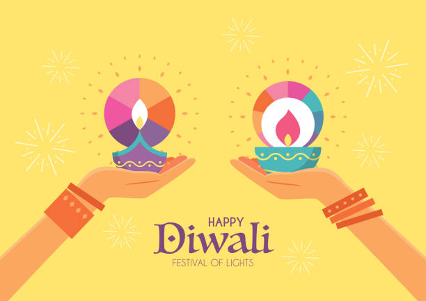 Happy Diwali Hindu festival art poster. vector art illustration