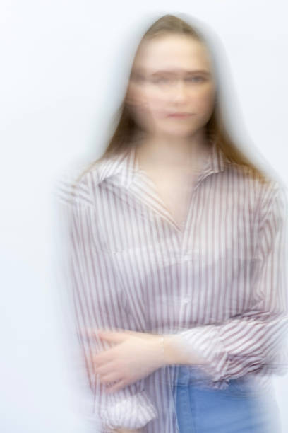 istock Abstract woman studio portrait in motion blur effect style 1434062055