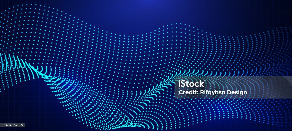 Line Technology Particles Abstract Waving Line Particle Technology Background Stock Illustration ...