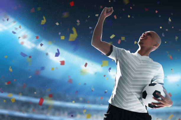 istock Soccer player celebration in the stadium 1434063285