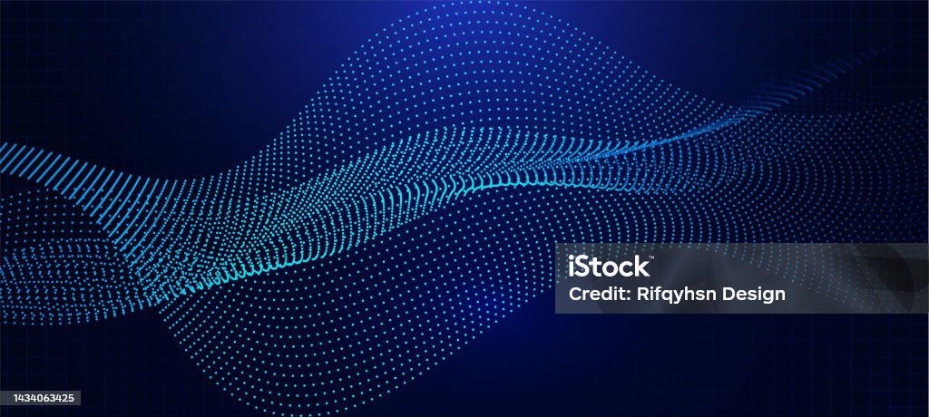 Line Technology Particles Abstract Waving Line Particle Technology Background Stock Illustration ...