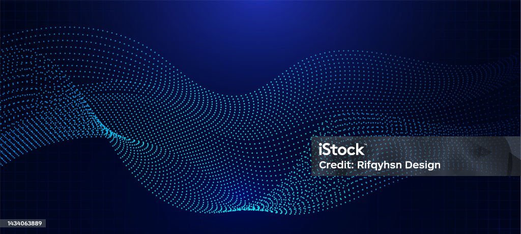 Line Technology Particles Abstract Waving Line Particle Technology Background Stock Illustration ...