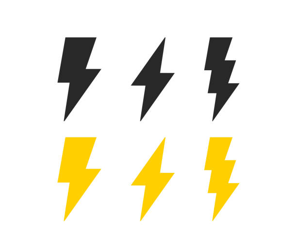 Thunderbolt icons vector art illustration
