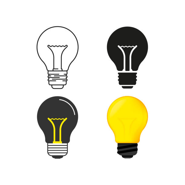 Lightbulb icons vector art illustration