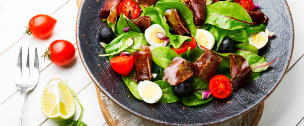istock Healthy vegetable and bacon salad 1434066718