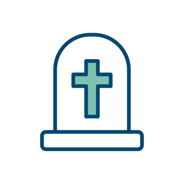 Vector illustration of tombstone icon vector design template