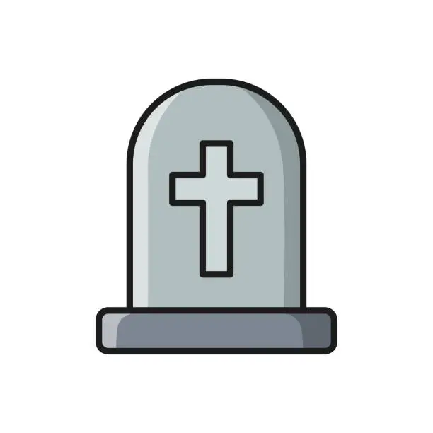 Vector illustration of tombstone icon vector design template