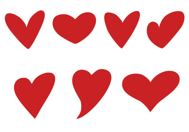 ilustrações de stock, clip art, desenhos animados e ícones de heart and love. set of hearts for valentine's day. holiday of all lovers. valentine's day 2021. february 14. red icons. flat design. vector hand draw illustration. - drawing illustration and painting vector computer icon