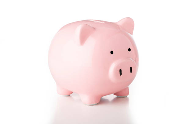istock Pink piggy bank isolated on white background 1434075478