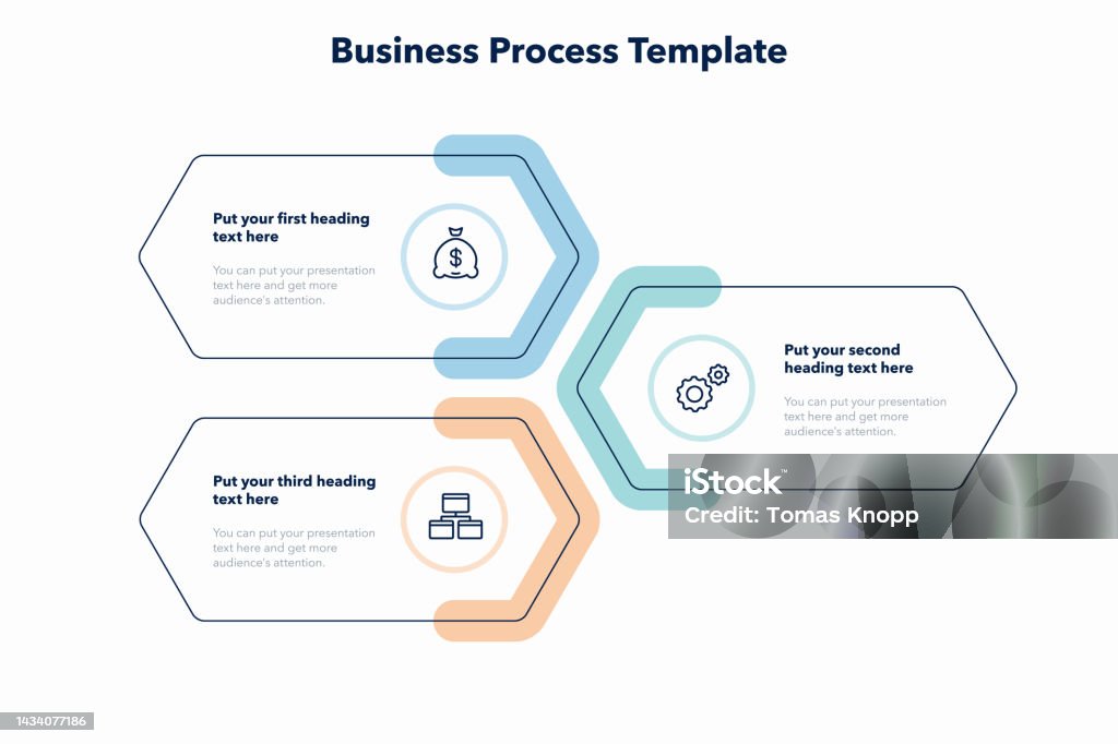 Simple Business Process Template With Three Colorful Stages Stock ...