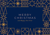 istock Christmas Card with Geometric decoration. 1434079959