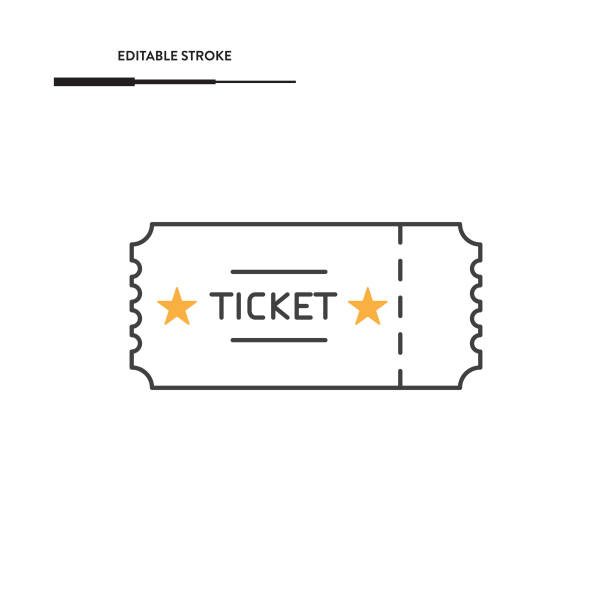 티켓 아이콘 벡터 디자인. - ticket ticket stub red movie ticket stock illustrations