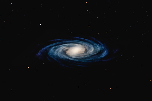 3D illustration. Spiral galaxy in the outer space. Sci-fi and galaxy concept.