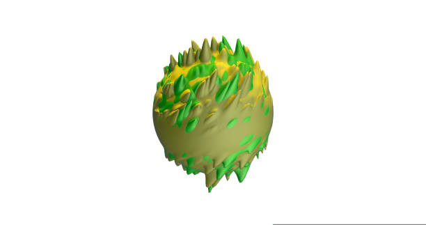 abstract green 3d figure, design element, isolate white background futuristic fantasy figure of smooth lines twisted into a strange shape. 3d rendering