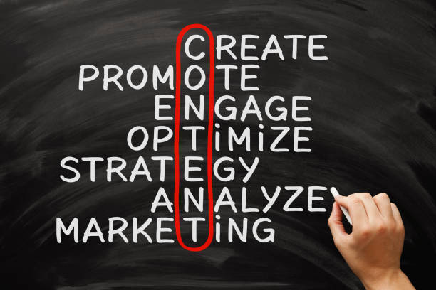 Content Marketing Crossword Concept On Blackboard