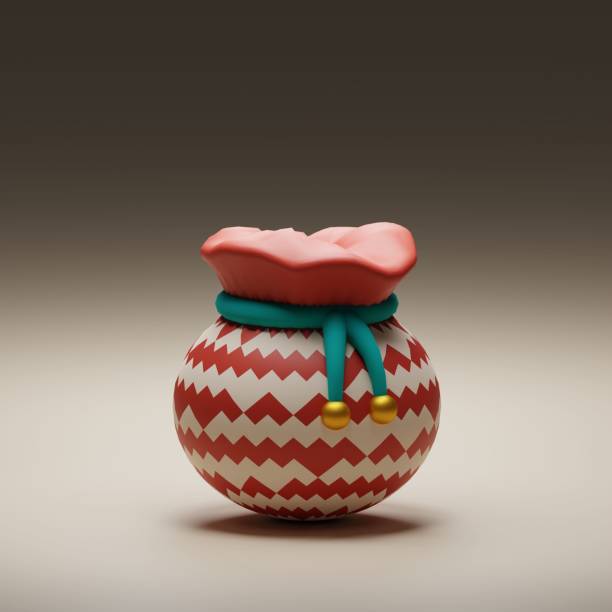 istock 3D rendered Christmas gift bag - great for a Christmas design project 1434095799
