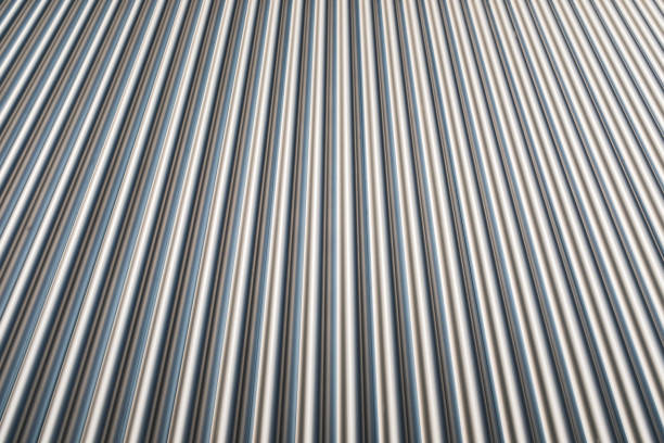 parede de liga em forma de onda - corrugated steel - fotografias e filmes do acervo