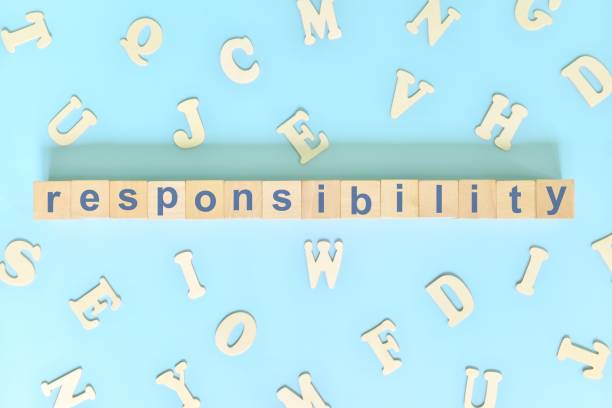 istock Responsibility core values concept in business, company and organization. Word typography on wooden blocks flat lay. 1434098746