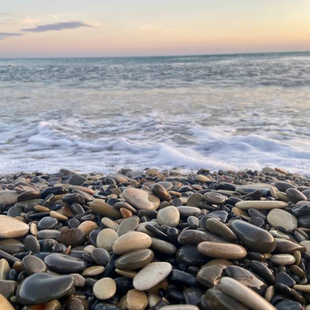 Pebble beach on the Black Sea coast