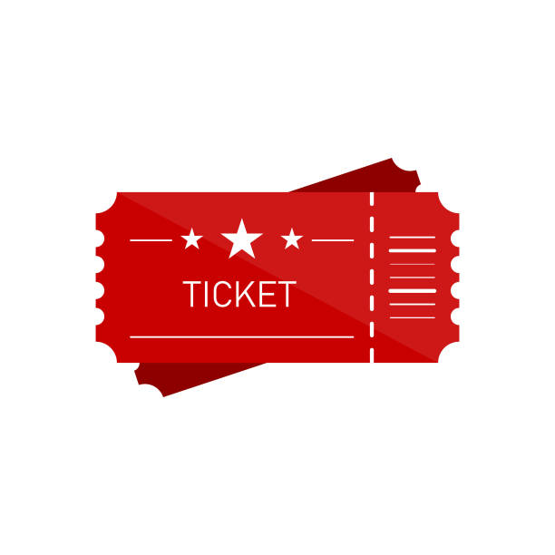 티켓 아이콘 벡터 디자인. - ticket ticket stub red movie ticket stock illustrations