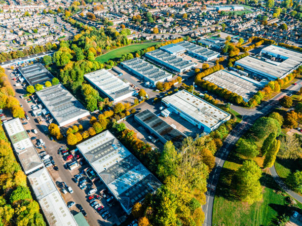 Drone footage of logistic center in UK