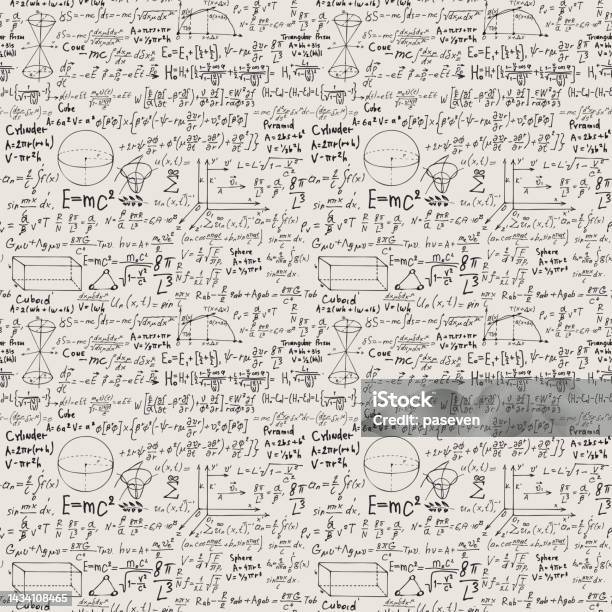 Math Mattern Math Seamless Pattern With Formulas And Sketches Stock Illustration ...