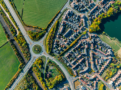 Vista aérea de una rotonda de UK photo