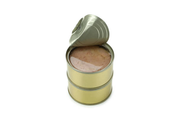 istock Tins with canned tuna isolated on white background 1434110365