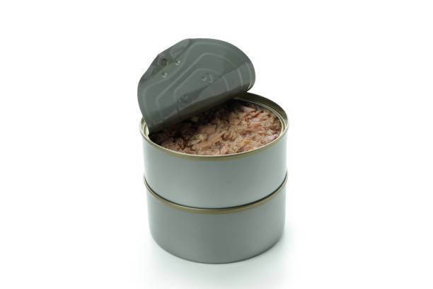 istock Blank canned tuna isolated on white background 1434110716