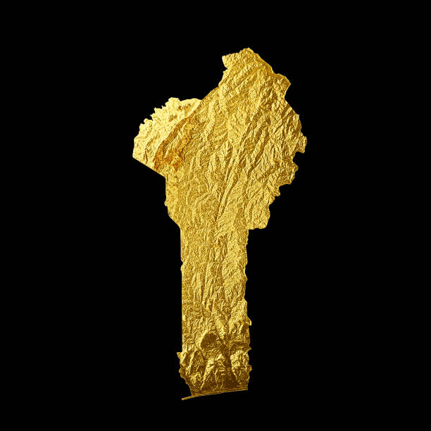 istock Benin Map Golden metal Color Height map Background 3d illustration 1434112855
