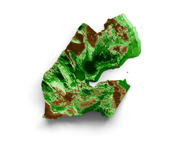 istock Djibouti Topographic Map 3d realistic map Color 3d illustration 1434112871