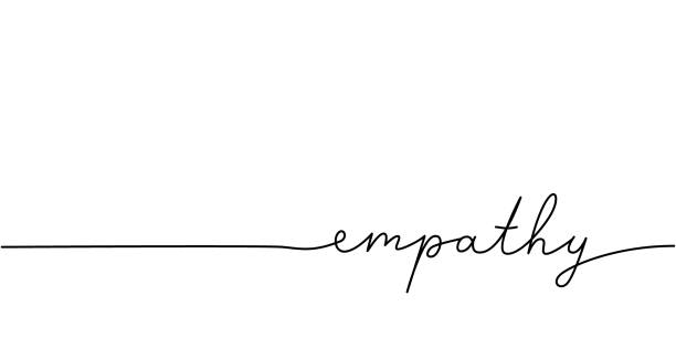 Empathy word - continuous one line with word. Minimalistic drawing of phrase illustration. Empathy word - continuous one line with word. Minimalistic drawing of phrase illustration. Isolated on white background. empathy stock illustrations