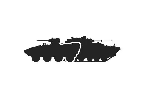 Vector illustration of armoured personnel carriers icon. wheeled and tracked armoured vehicles. vector images for military web design