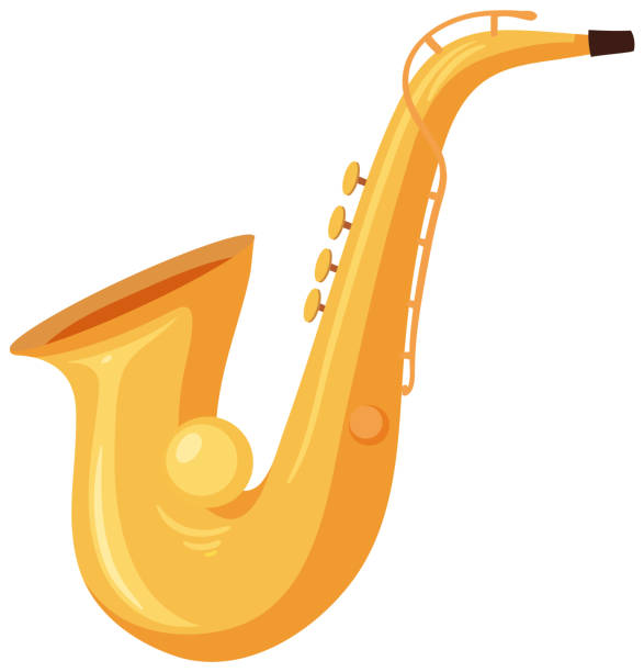 Musical instrument with saxophone Musical instrument with saxophone illustration sax arts and crafts stock illustrations