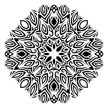 Clip art with black vintage tribal single pattern