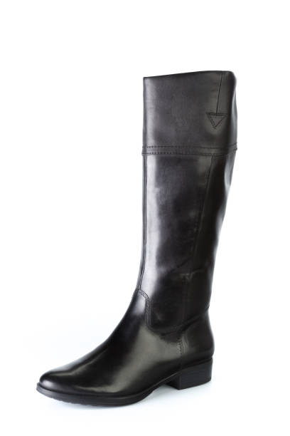 istock Woman high knee leather boots isolated on white background 1434119171