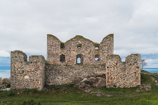 The ruins of Brahehus Castle are located by the lake Vattern near Granna in Smaland, Sweden. The castle was abandoned by the 1680s and suffered a fire in 1708.