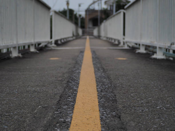 istock Black gray bridge and gray white iron railings 1434124679
